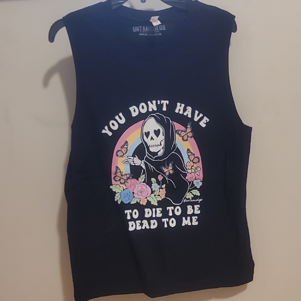 Black Graphic Sleeveless Tee
